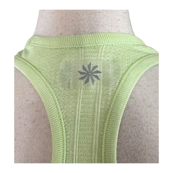 ATHLETA Women’s Neon Green Sleeveless Athletic Shirt Sz Scoop Neck - Picture 3 of 5